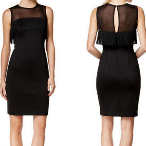 Calvin Klein brand new black fringe dress